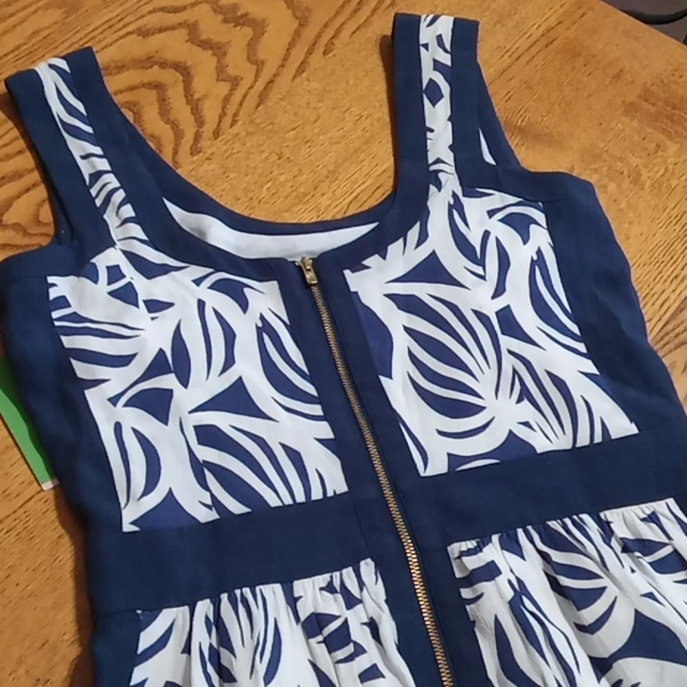 LILLY PULITZER DRESS 2 Womens NAVY BLUE WHITE New Summer Party Casual - Picture 11 of 12